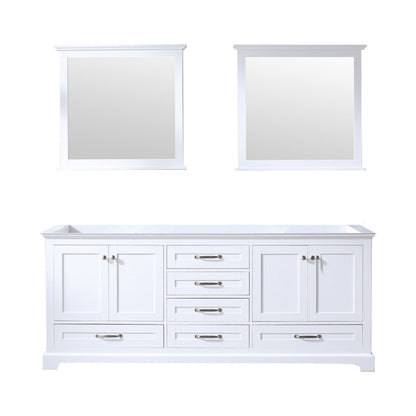 Lexora Dukes 80 in. White Double Sink Bath Vanity