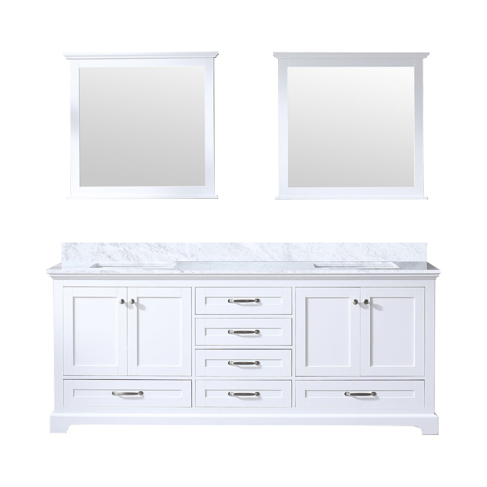 Lexora Dukes 80 in. White Double Sink Bath Vanity