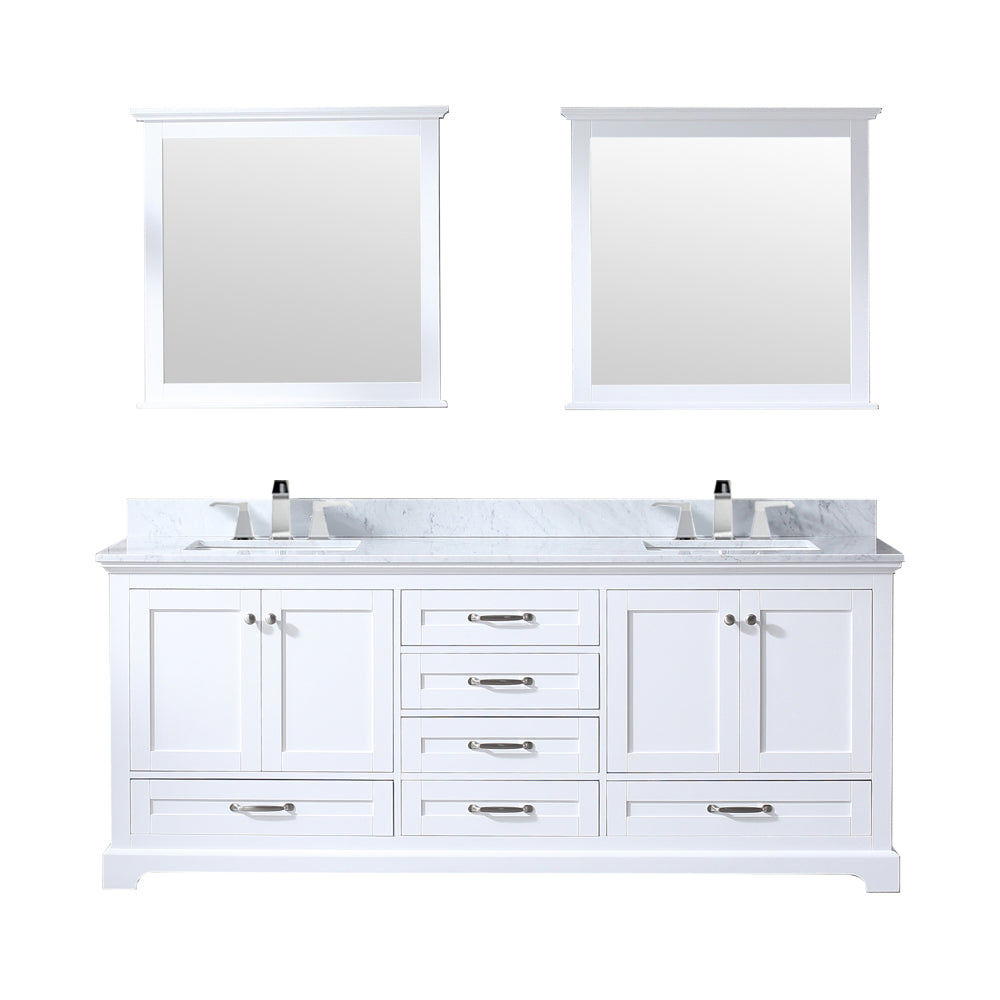 Lexora Dukes 80 in. White Double Sink Bath Vanity