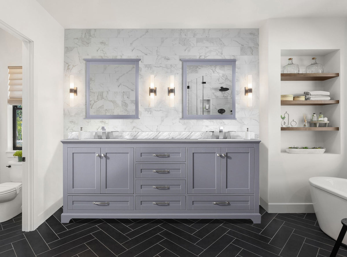 Lexora Dukes 80 in. Dark Grey Double Sink Bath Vanity