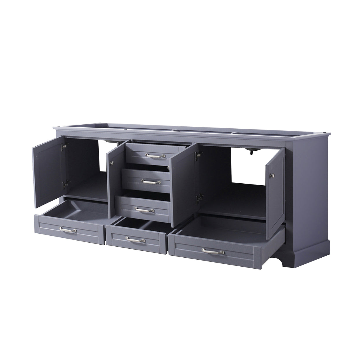 Lexora Dukes 80 in. Dark Grey Double Sink Bath Vanity