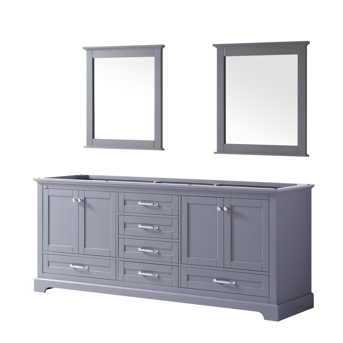 Lexora Dukes 80 in. Dark Grey Double Sink Bath Vanity