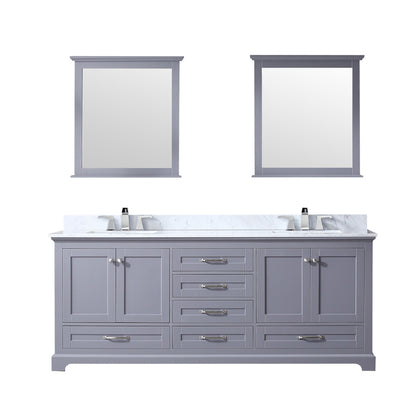 Lexora Dukes 80 in. Dark Grey Double Sink Bath Vanity