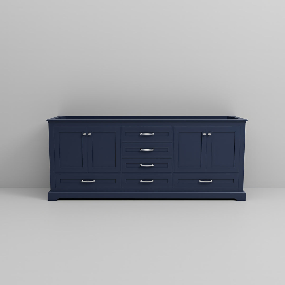 Lexora Dukes 80 in. Navy Blue Double Sink Bath Vanity