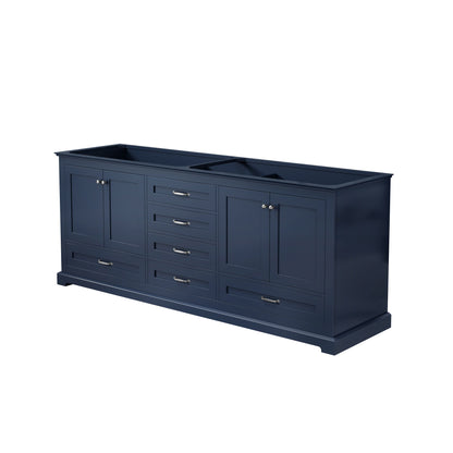 Lexora Dukes 80 in. Navy Blue Double Sink Bath Vanity