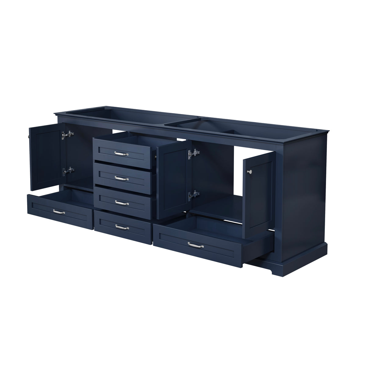 Lexora Dukes 80 in. Navy Blue Double Sink Bath Vanity