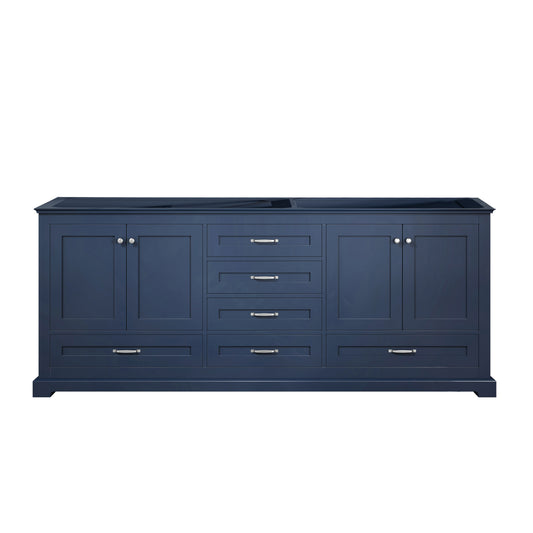 Lexora Dukes 80 in. Navy Blue Double Sink Bath Vanity