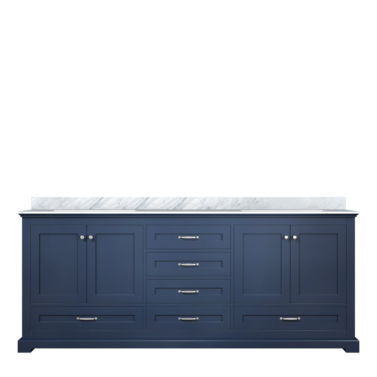 Lexora Dukes 80 in. Navy Blue Double Sink Bath Vanity