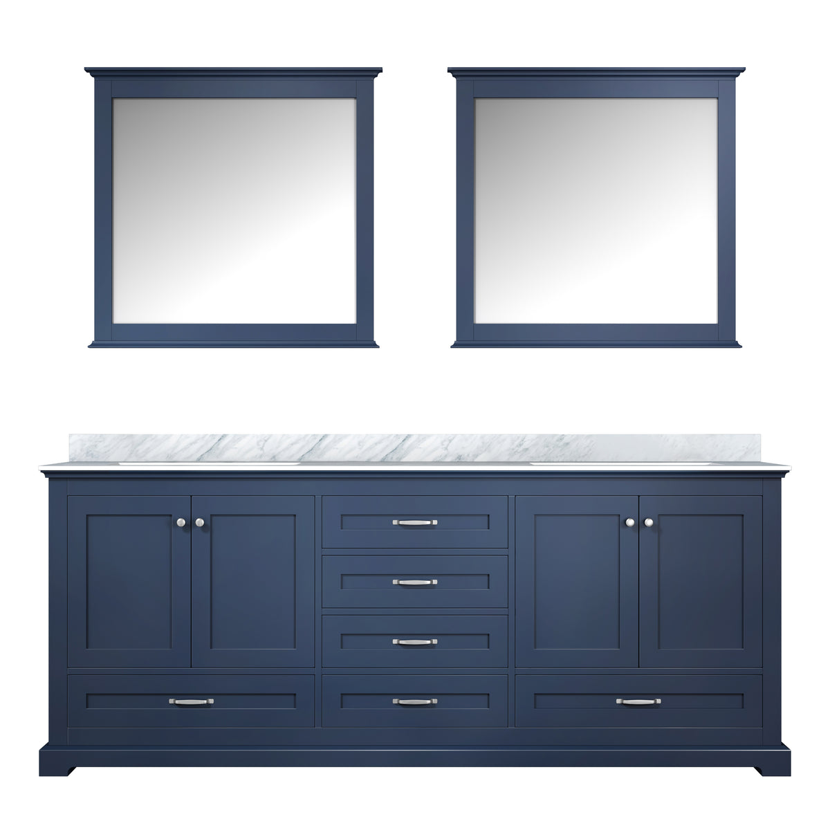 Lexora Dukes 80 in. Navy Blue Double Sink Bath Vanity