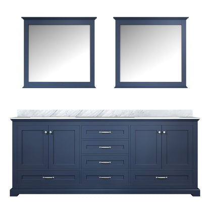 Lexora Dukes 80 in. Navy Blue Double Sink Bath Vanity