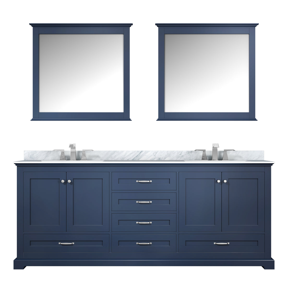 Lexora Dukes 80 in. Navy Blue Double Sink Bath Vanity