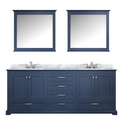 Lexora Dukes 80 in. Navy Blue Double Sink Bath Vanity