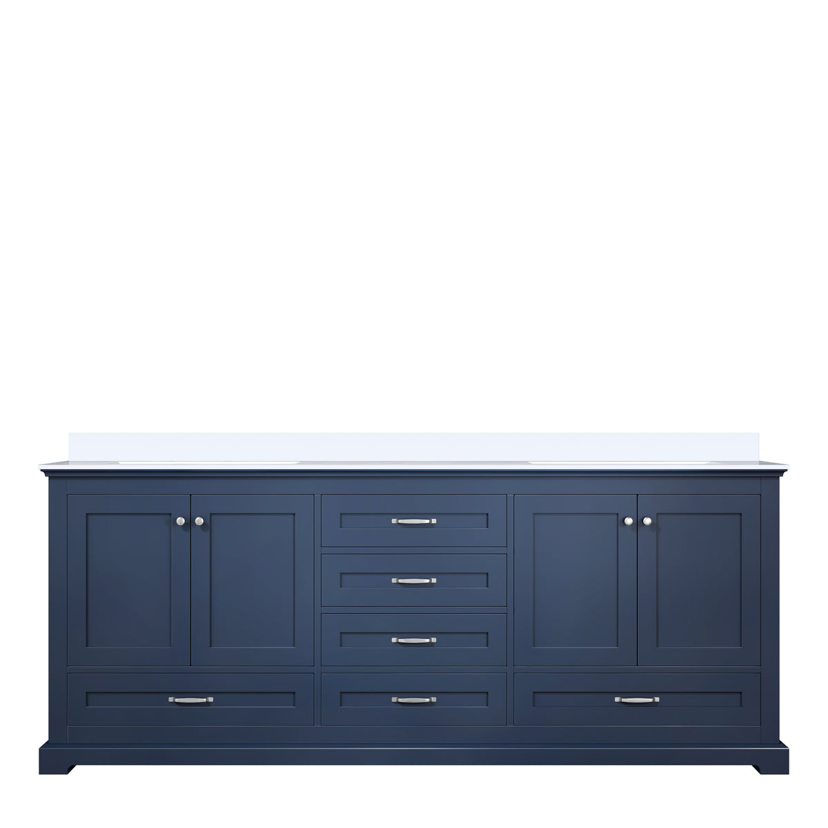 Lexora Dukes 80 in. Navy Blue Double Sink Bath Vanity