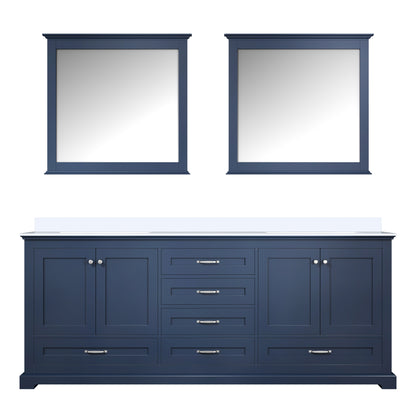 Lexora Dukes 80 in. Navy Blue Double Sink Bath Vanity