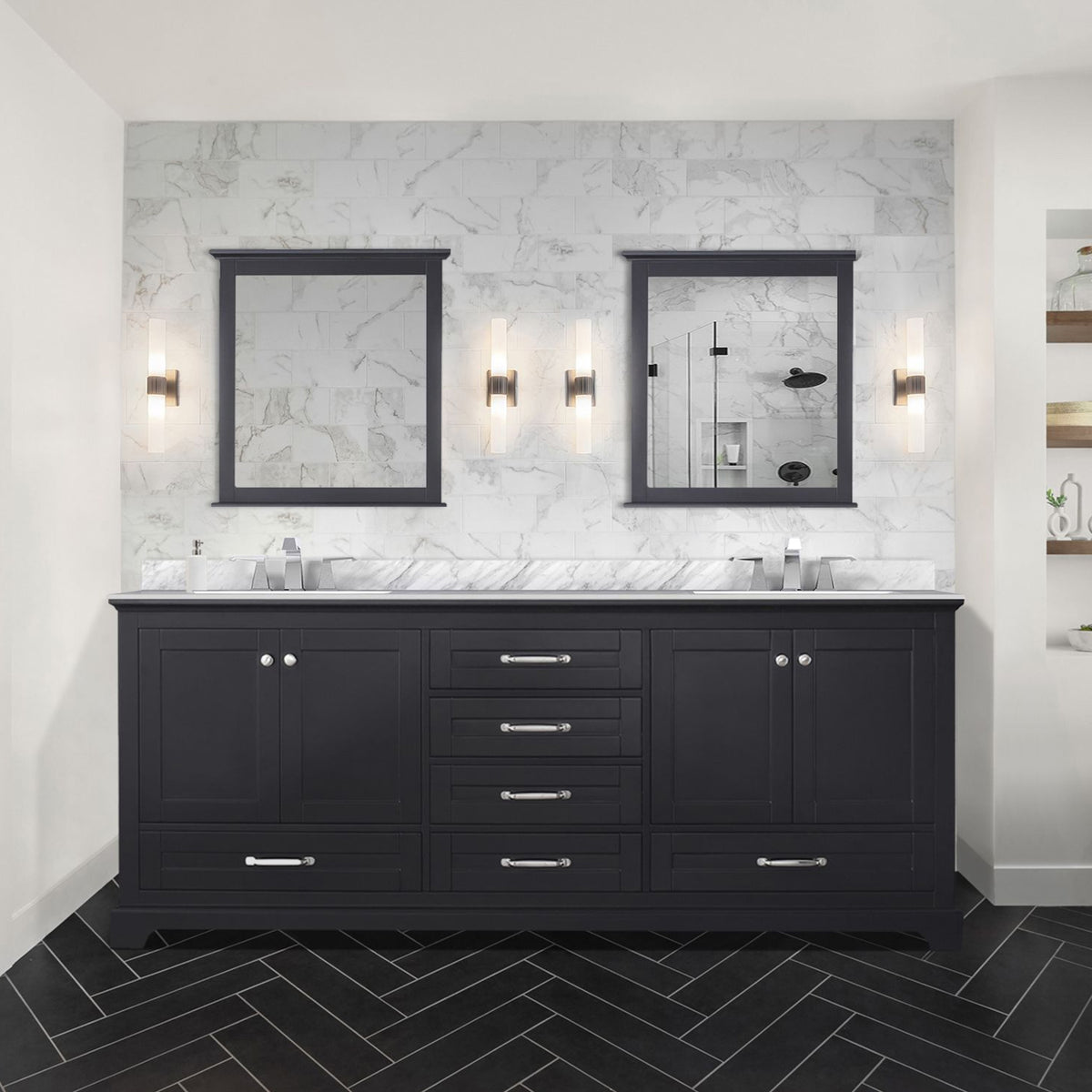 Lexora Dukes 80 in. Espresso Double Sink Bath Vanity