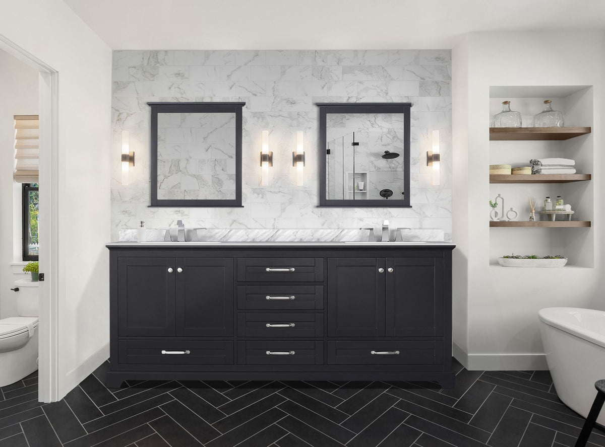 Lexora Dukes 80 in. Espresso Double Sink Bath Vanity