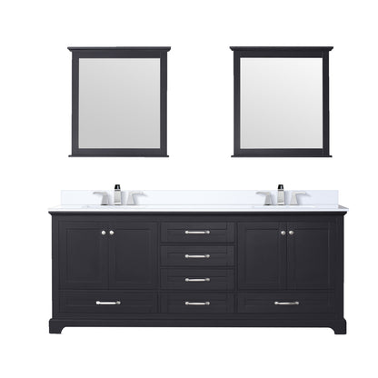 Lexora Dukes 80 in. Espresso Double Sink Bath Vanity