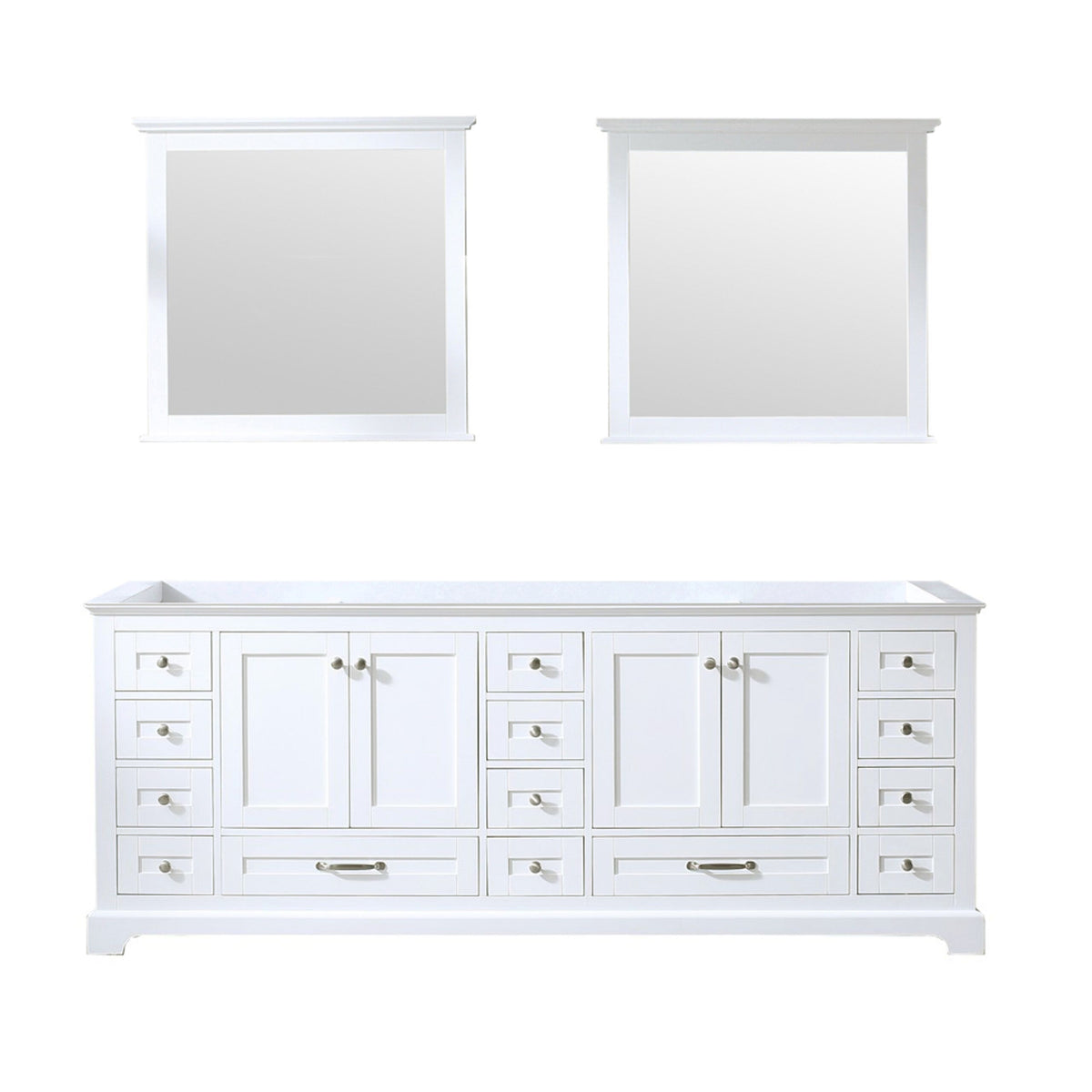 Lexora Dukes 84 in. White Double Sink Bath Vanity
