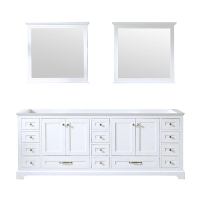 Lexora Dukes 84 in. White Double Sink Bath Vanity