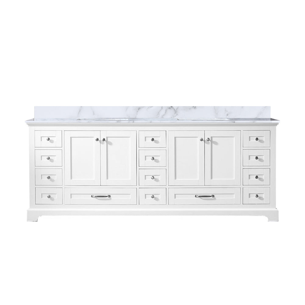 Lexora Dukes 84 in. White Double Sink Bath Vanity