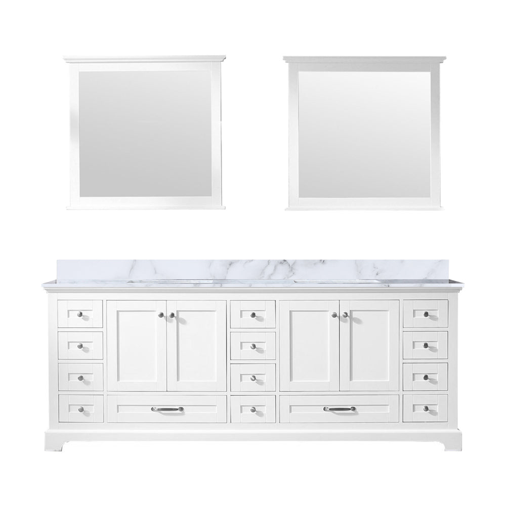 Lexora Dukes 84 in. White Double Sink Bath Vanity