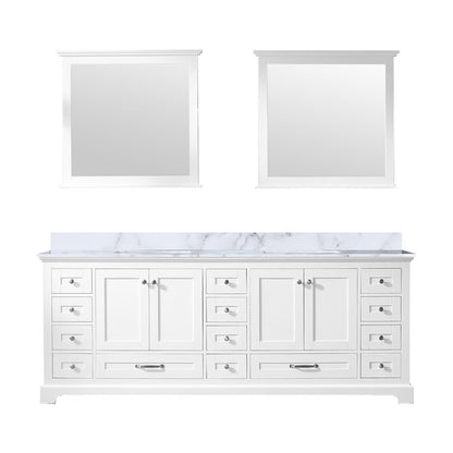 Lexora Dukes 84 in. White Double Sink Bath Vanity