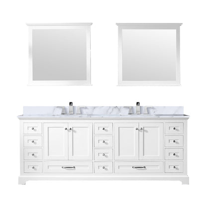 Lexora Dukes 84 in. White Double Sink Bath Vanity