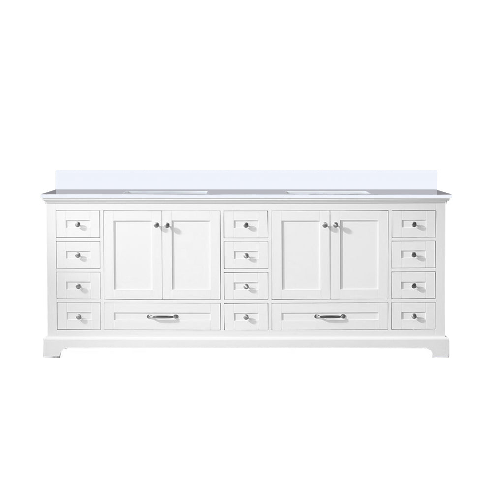Lexora Dukes 84 in. White Double Sink Bath Vanity