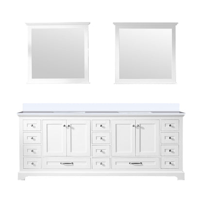 Lexora Dukes 84 in. White Double Sink Bath Vanity