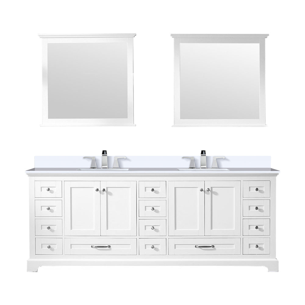 Lexora Dukes 84 in. White Double Sink Bath Vanity