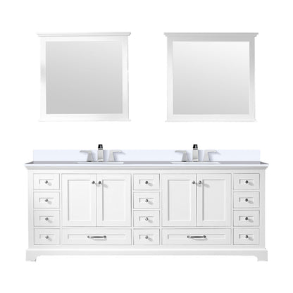 Lexora Dukes 84 in. White Double Sink Bath Vanity