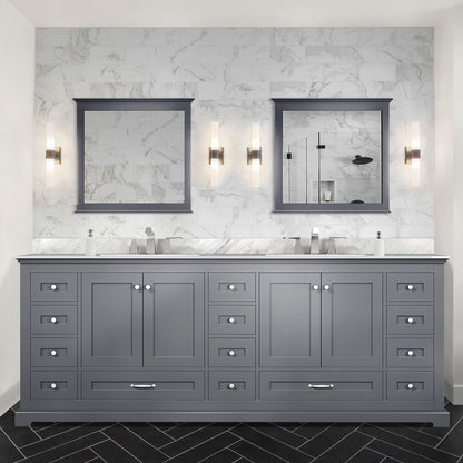 Lexora Dukes 84 in. Dark Grey Double Sink Bath Vanity