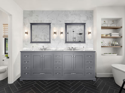 Lexora Dukes 84 in. Dark Grey Double Sink Bath Vanity
