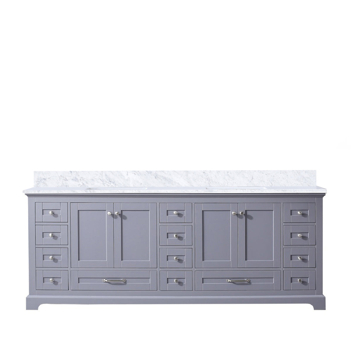 Lexora Dukes 84 in. Dark Grey Double Sink Bath Vanity