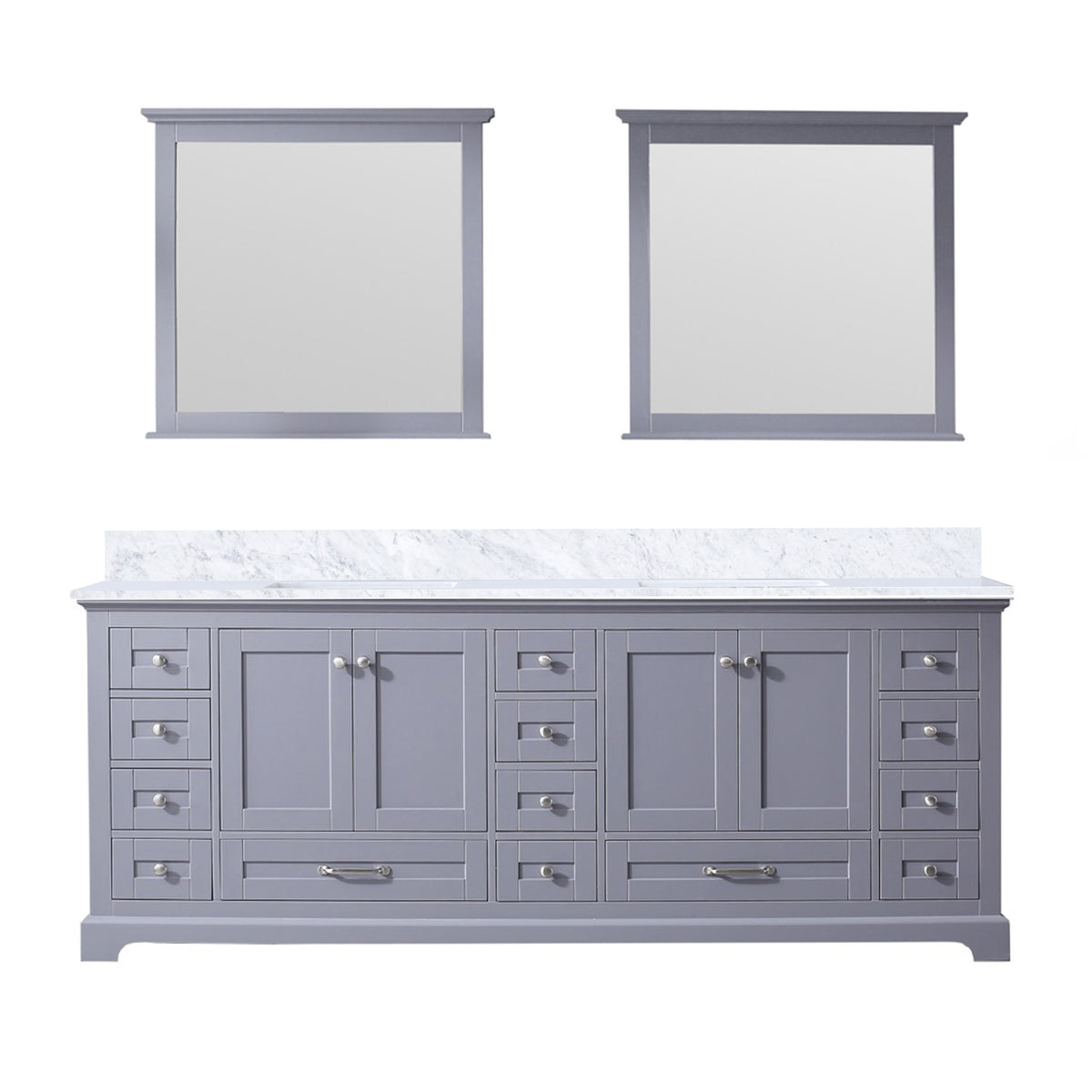 Lexora Dukes 84 in. Dark Grey Double Sink Bath Vanity
