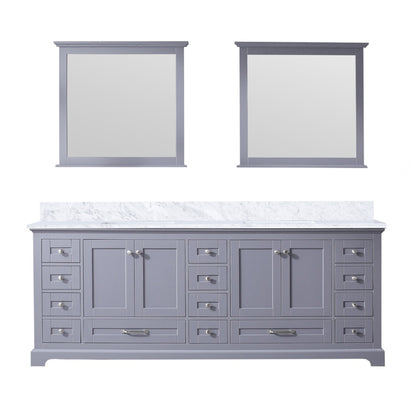 Lexora Dukes 84 in. Dark Grey Double Sink Bath Vanity