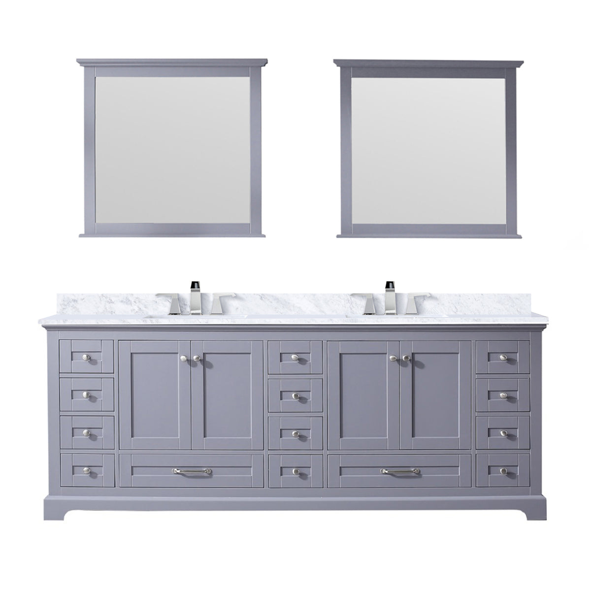 Lexora Dukes 84 in. Dark Grey Double Sink Bath Vanity