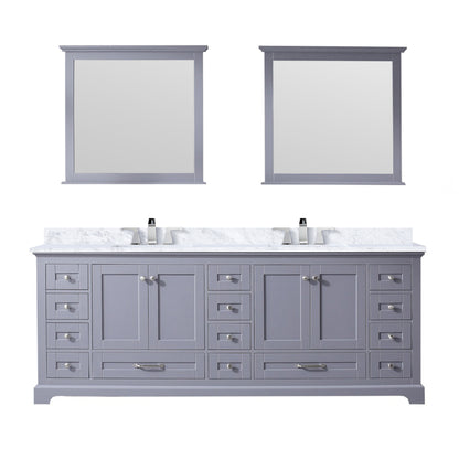 Lexora Dukes 84 in. Dark Grey Double Sink Bath Vanity