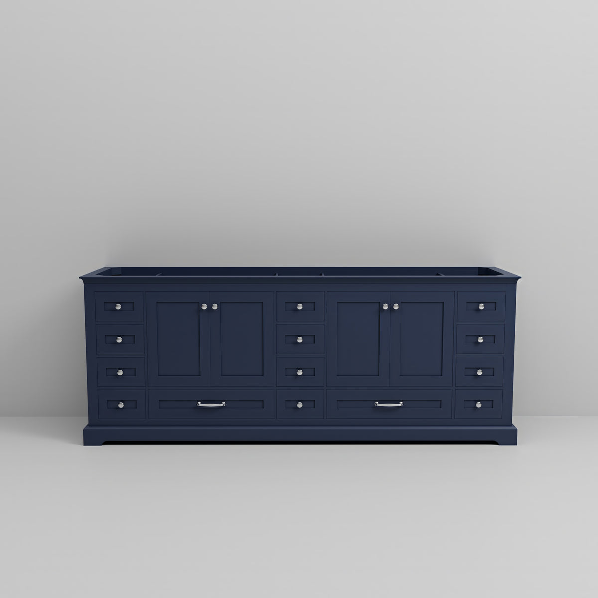 Lexora Dukes 84 in. Navy Blue Double Sink Bath Vanity