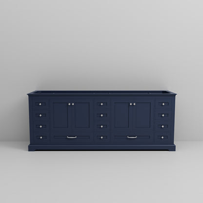 Lexora Dukes 84 in. Navy Blue Double Sink Bath Vanity