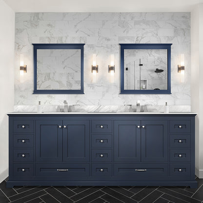 Lexora Dukes 84 in. Navy Blue Double Sink Bath Vanity