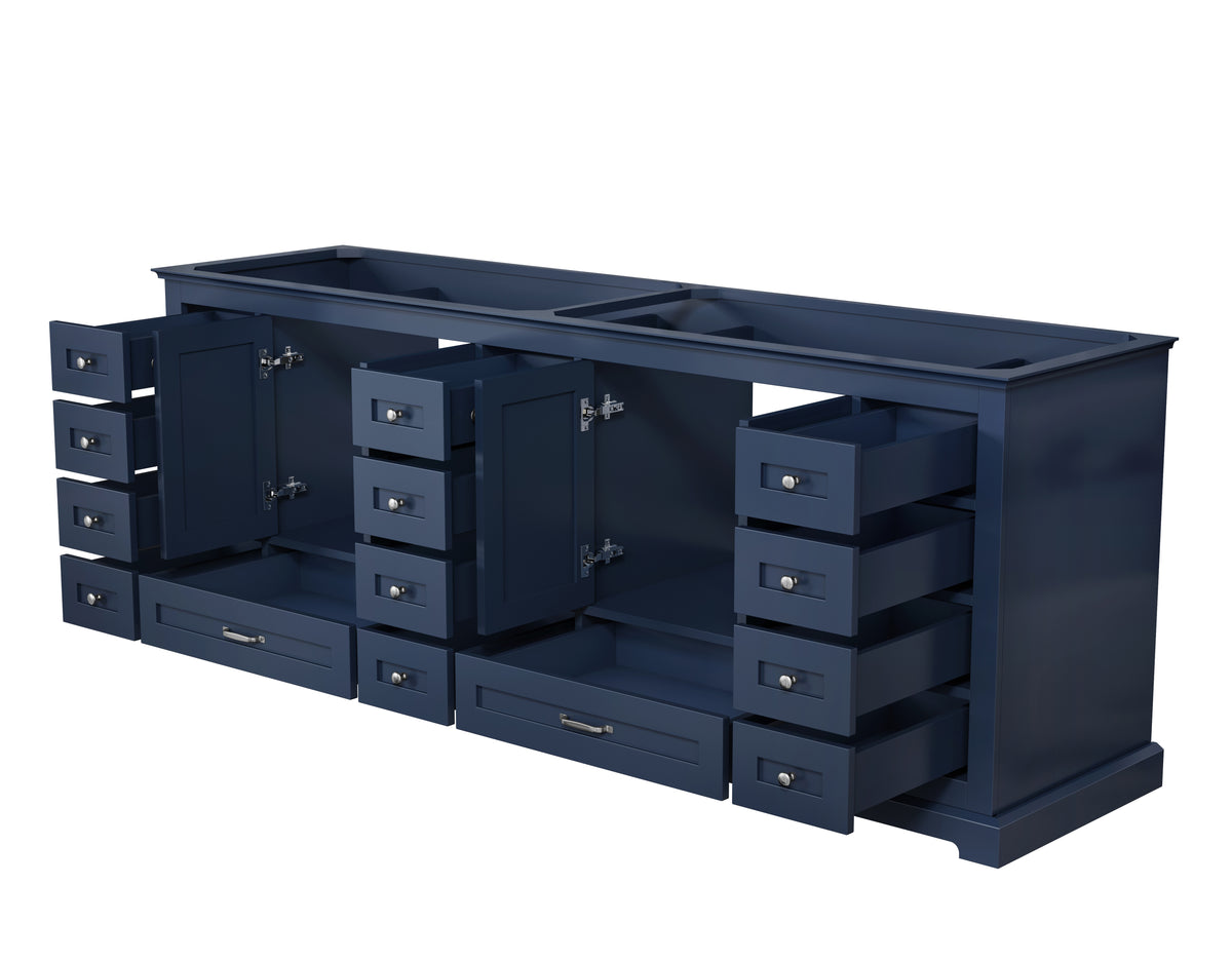Lexora Dukes 84 in. Navy Blue Double Sink Bath Vanity