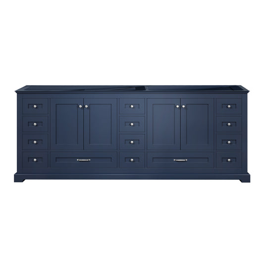 Lexora Dukes 84 in. Navy Blue Double Sink Bath Vanity