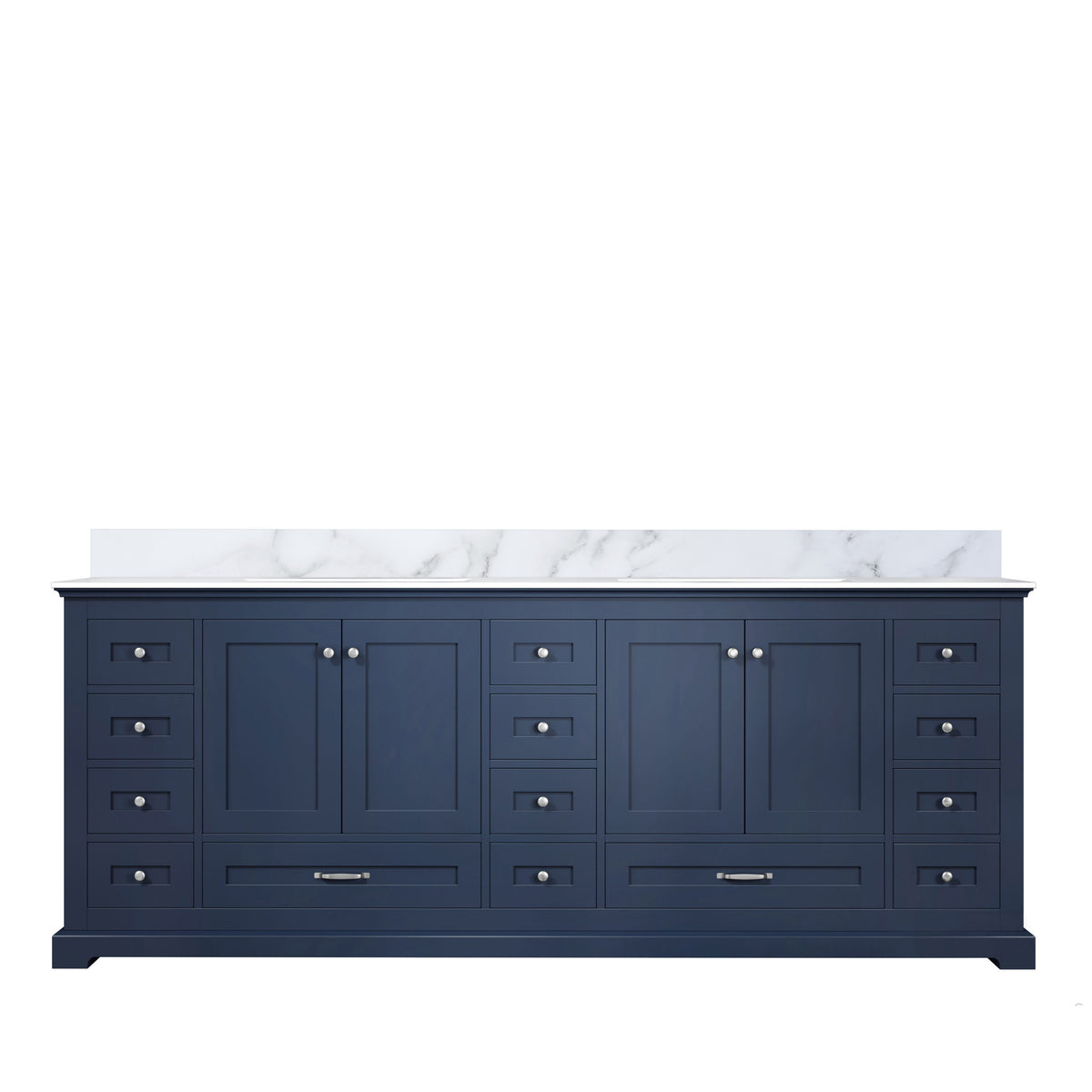 Lexora Dukes 84 in. Navy Blue Double Sink Bath Vanity