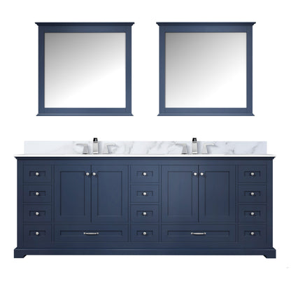 Lexora Dukes 84 in. Navy Blue Double Sink Bath Vanity