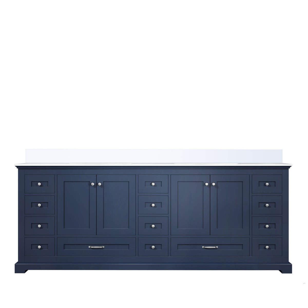 Lexora Dukes 84 in. Navy Blue Double Sink Bath Vanity