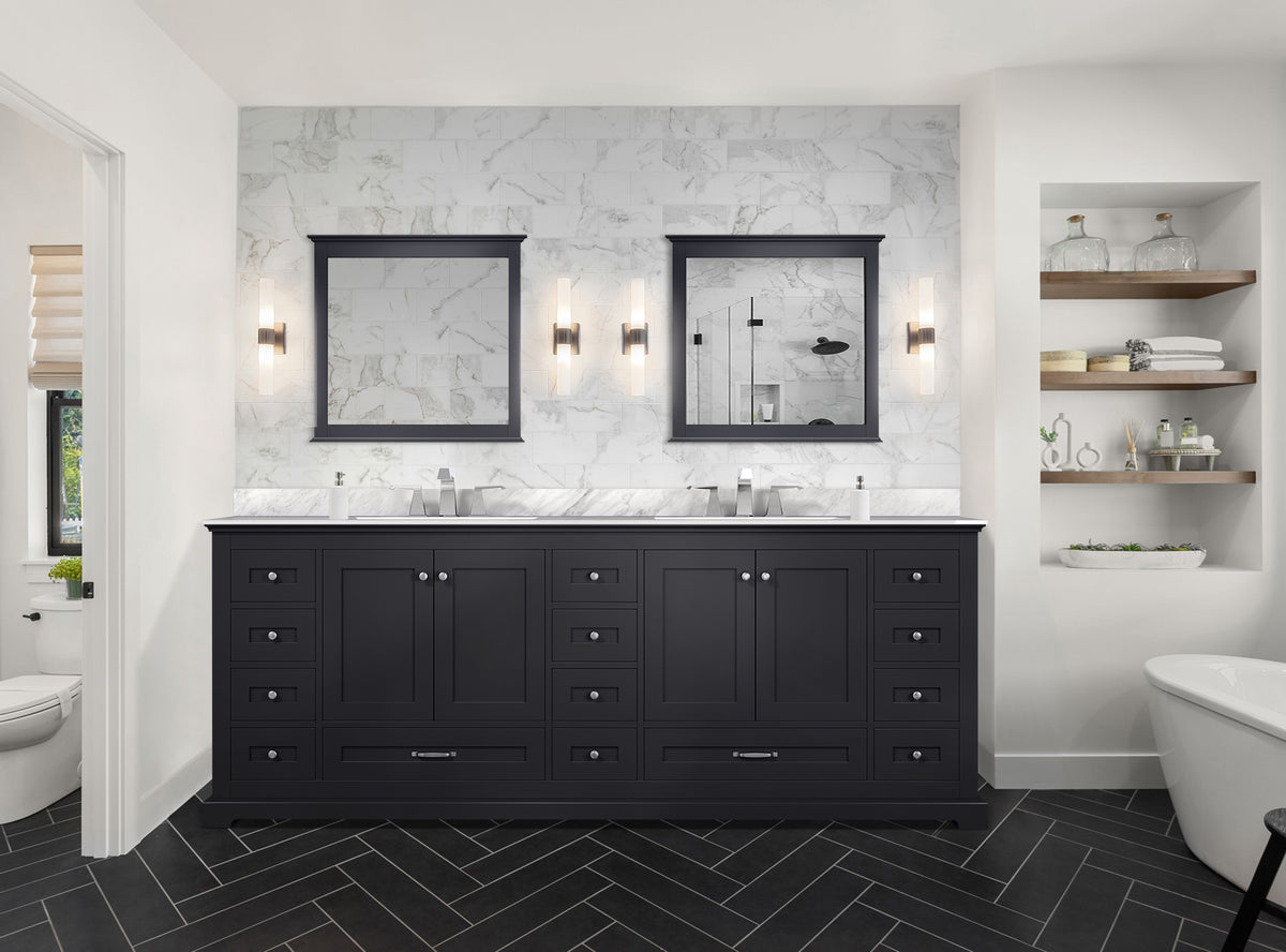 Lexora Dukes 84 in. Espresso Double Sink Bath Vanity