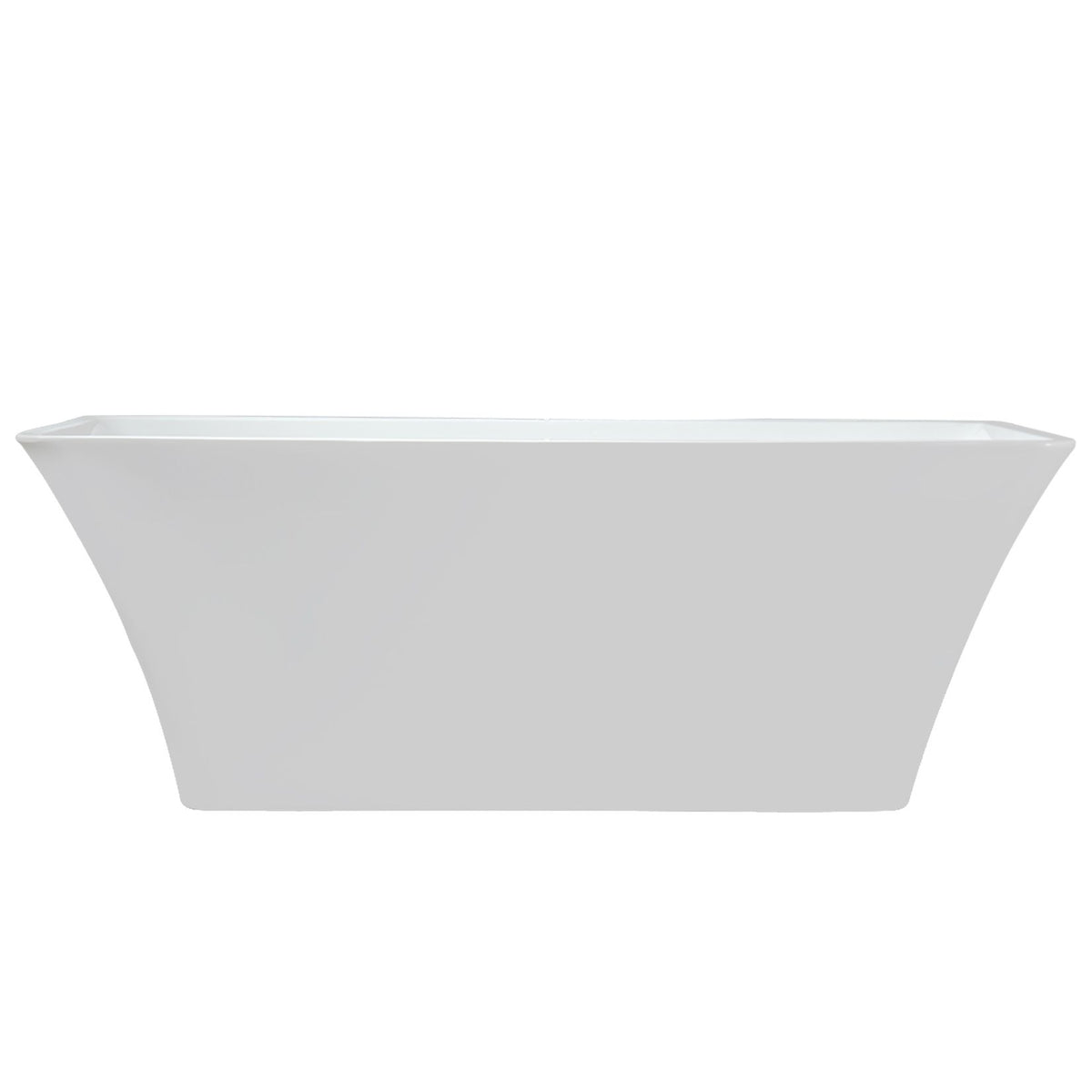 Lexora Vinter 67 in White Freestanding Acrylic Flatbottom Soaking Bathtub with Chrome Hardware