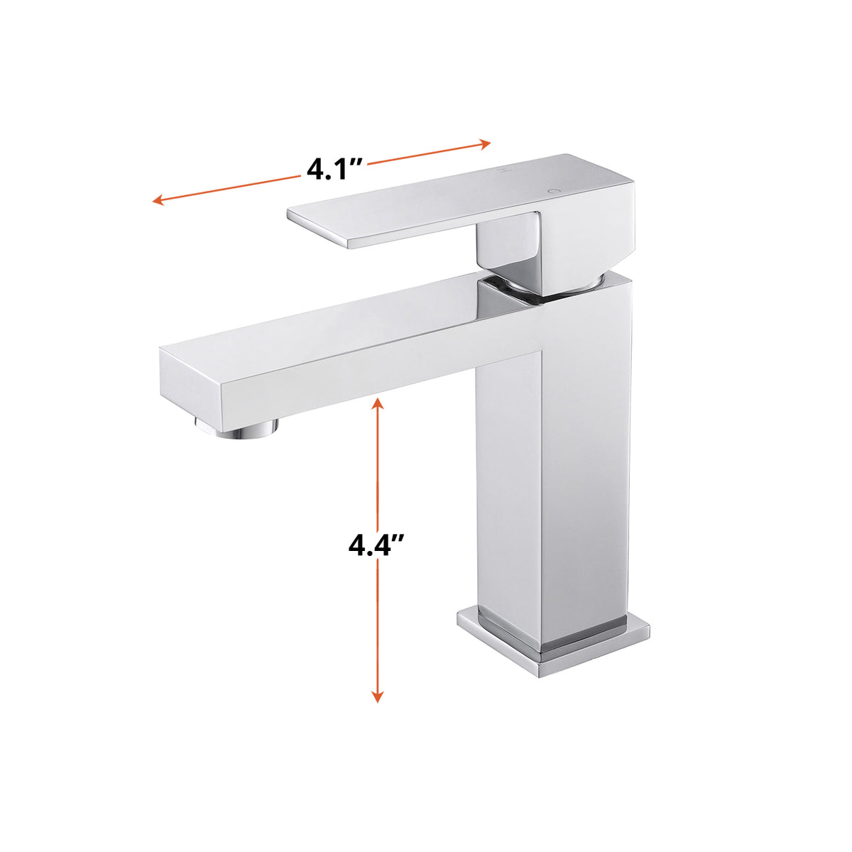 Lexora Monte Single Hole Stainless Steel Bathroom Faucet in Chrome