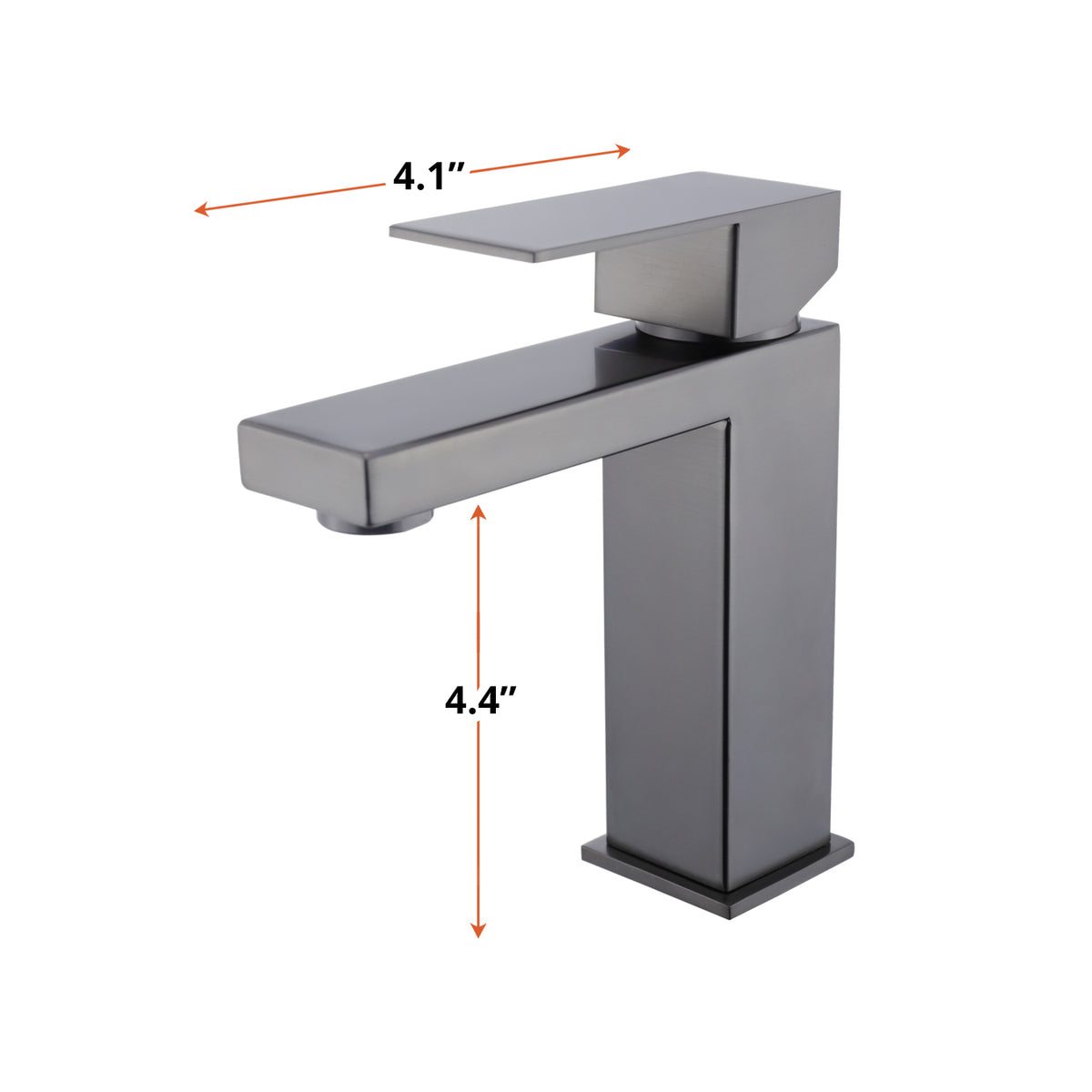 Lexora Monte Single Hole Stainless Steel Bathroom Faucet in Gun Metal